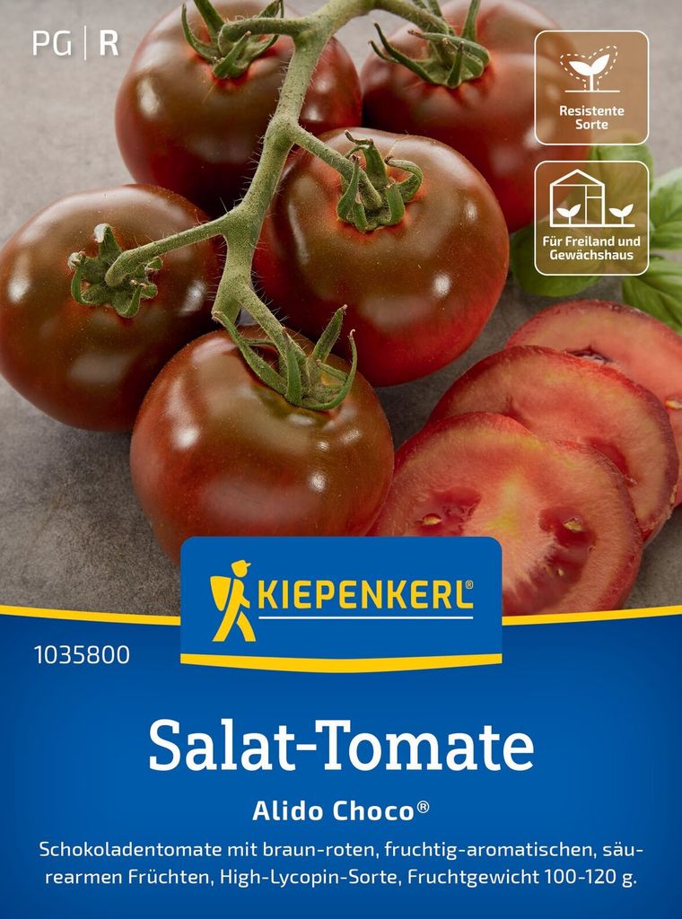 Kiepenkerl Salat-Tomatensamen Alido Choco F1 Solanum lycopersicum 5 Pflanzen