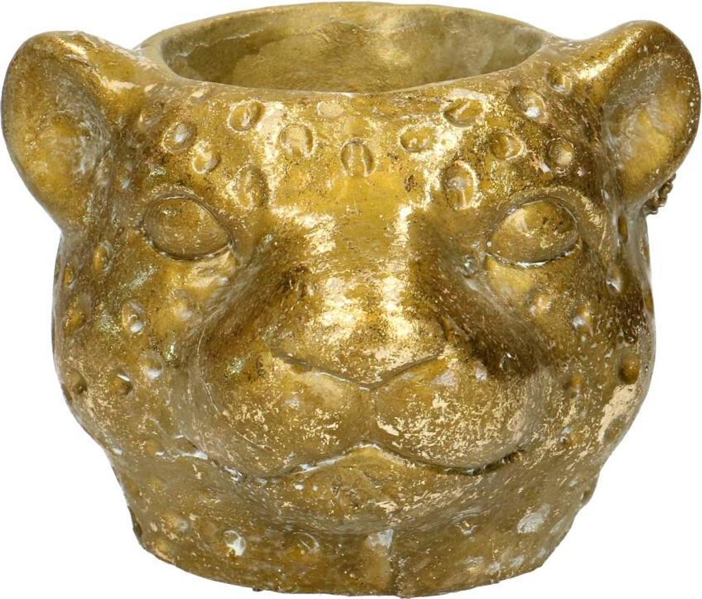 Pflanztopf Leopard gold Blumentopf Tierdesign Deko Topf klein Übertopf