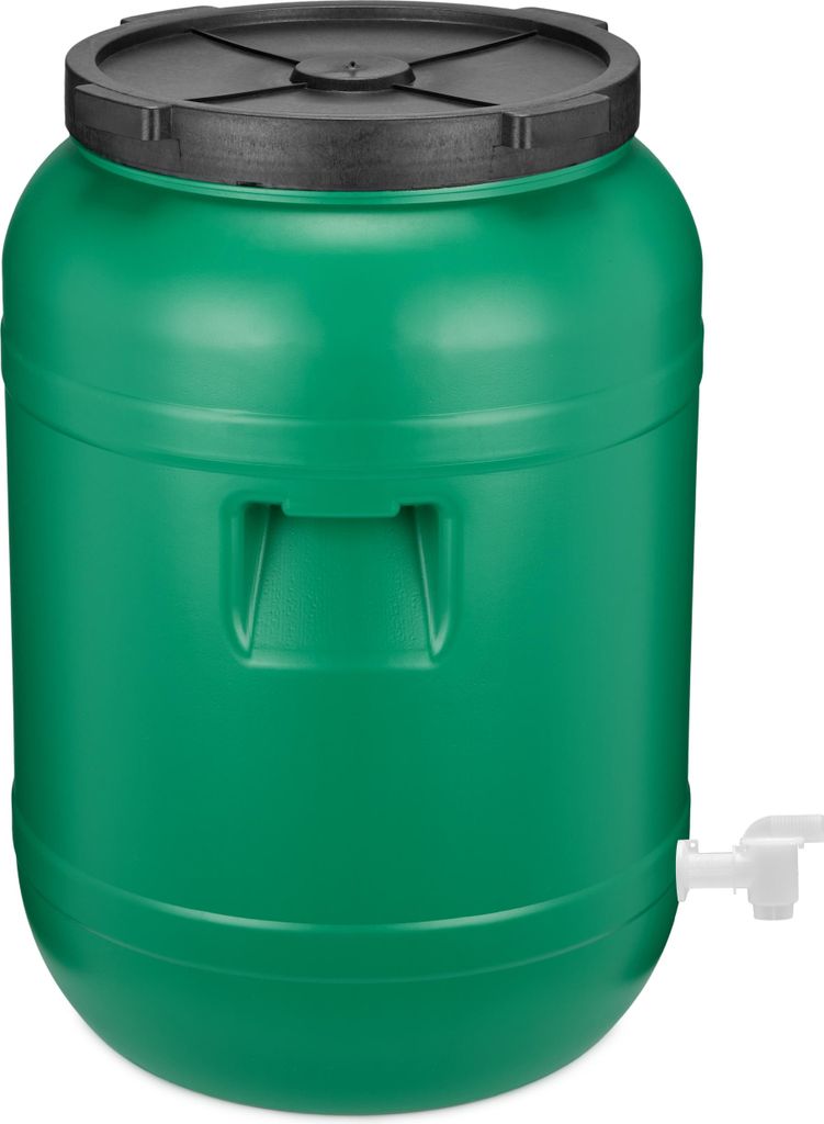 Garronda Weithalsfass 80 Liter mit Hahn Futtertonne mit Deckel ohne Dichtung– BPA-freier HDPE Futterbehälter für Wasser, Lagerung, Tierfutter, ...