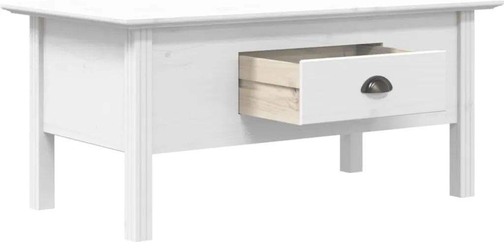 Table basse bois blanc pour salon moderne - Format BODO 100x55x46 cm