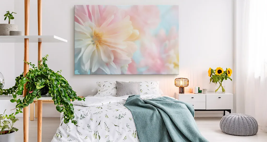 Offerta Quadro Peonie 70x50 cm - Stampa Tela XXL per Soggiorno