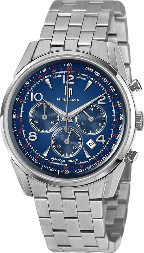 Montre chronographe Lip Himalaya pour homme Lip-671710 boîtier acier 40mm