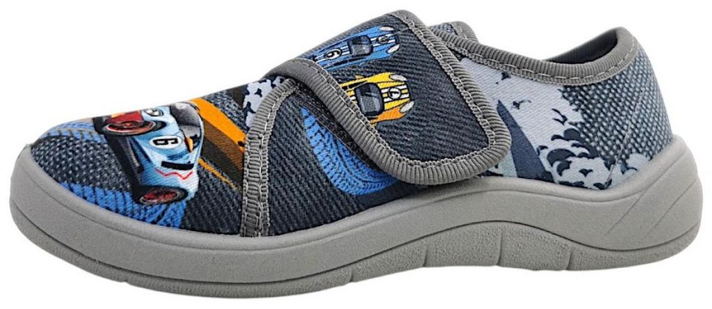 Fischer Kinder Hausschuh Jungen Klettverschluss mit Allover Produktbild 