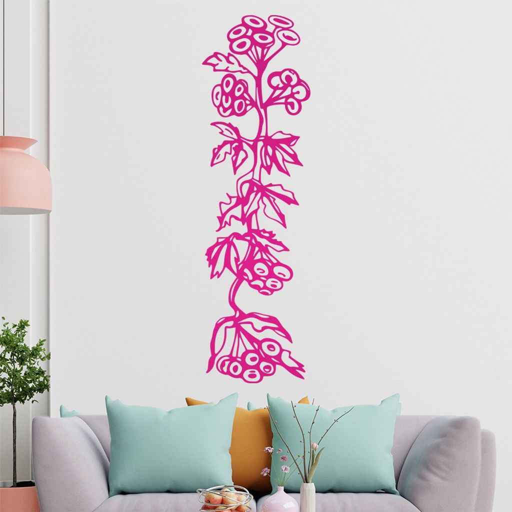 Blume - Ranken Wandtattoo in 6 Größen - Wandaufkleber Wall Sticker - Dekoration, Küche, Wohnzimmer, Schlafzimmer, Badezimmer