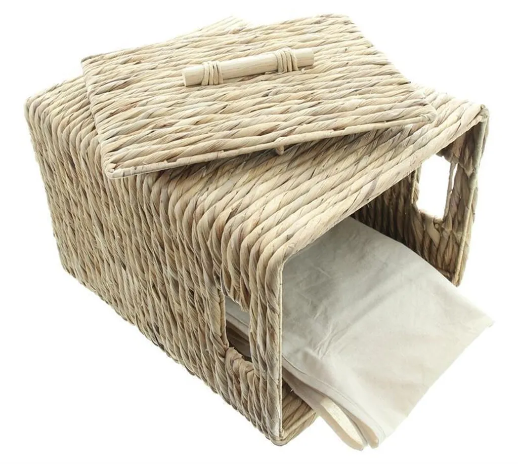 Panier à linge tressé à la main en jacinthe d'eau - Format Compact