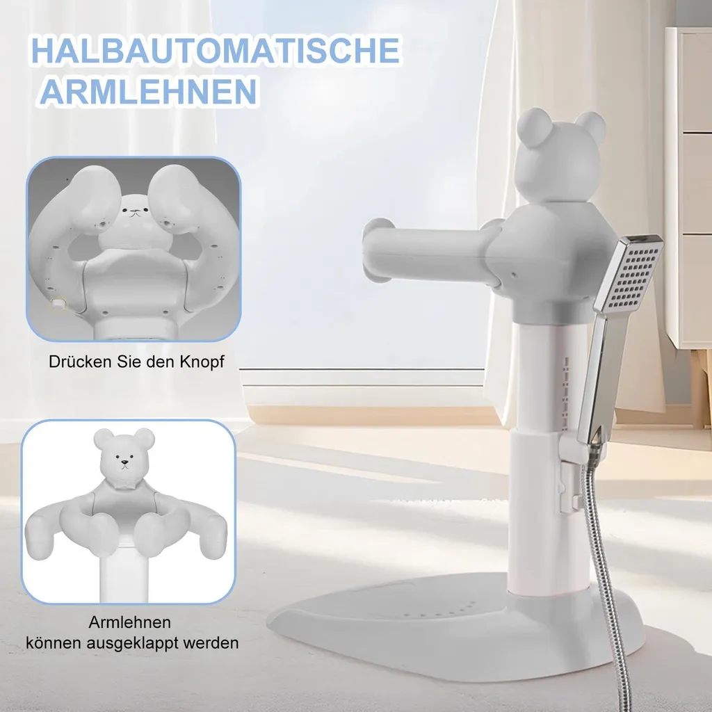 Siège de douche pour bébé ergonomique - Modèle ajustable Confort+ gris