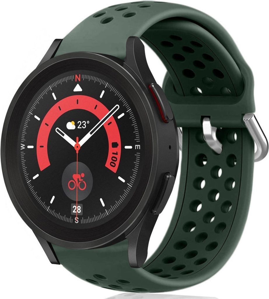 Strap-it Samsung Galaxy Watch 5 Pro Silikonarmband mit Löchern (Armeegrün)
