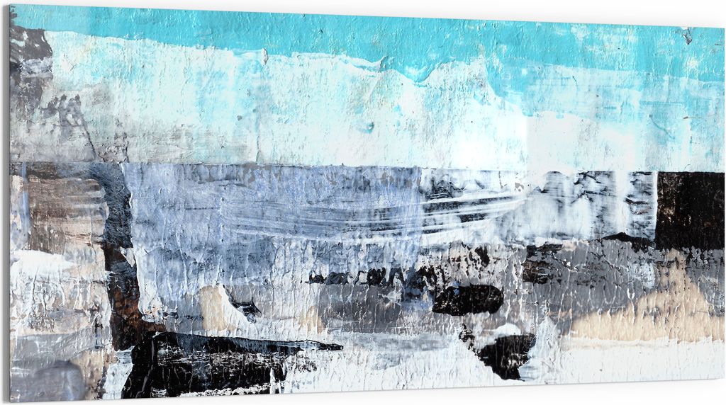 DEQORI Glasbild Acryl 100x50 cm 'Blaue Tiefen' Wandbild Bild modern Deko