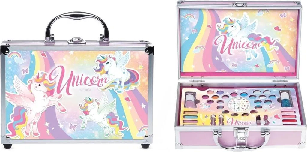 Grande Trousse de Maquillage Licorne 38 pièces - Set de Beauté Lavable