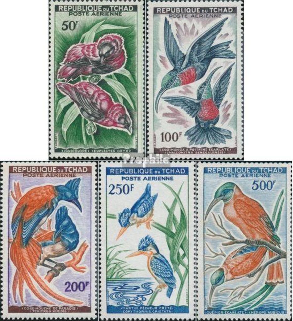 Briefmarken Tschad 1961 Mi 82-86 (kompl.Ausg.) postfrisch Vögel