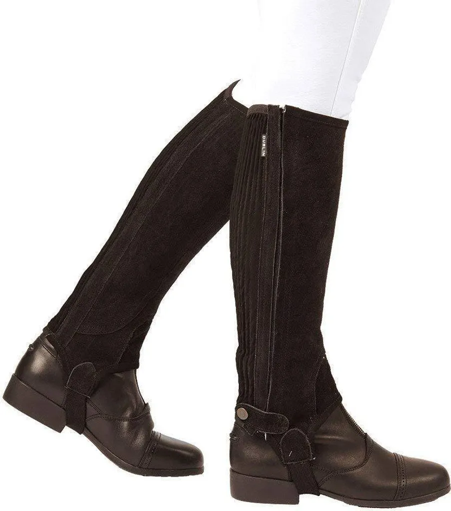 Chaps équitation en daim pour enfants Dublin WB1006 Mi-longues Marron