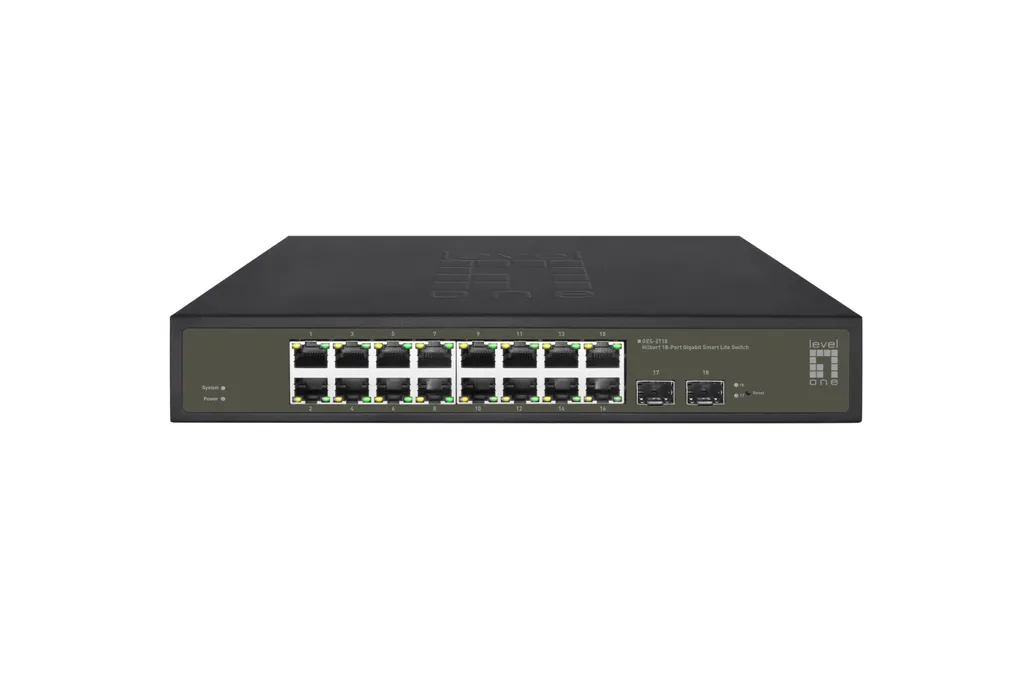 LevelOne GES-2118 Switch Managed L2 16 Ports RJ-45 et 2 SFP Gigabit Noir