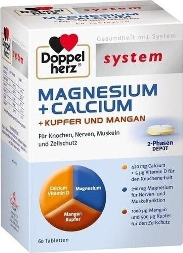 DOPPELHERZ Magnesium+Calc.+Kupfer+Mangan syst.Tab.