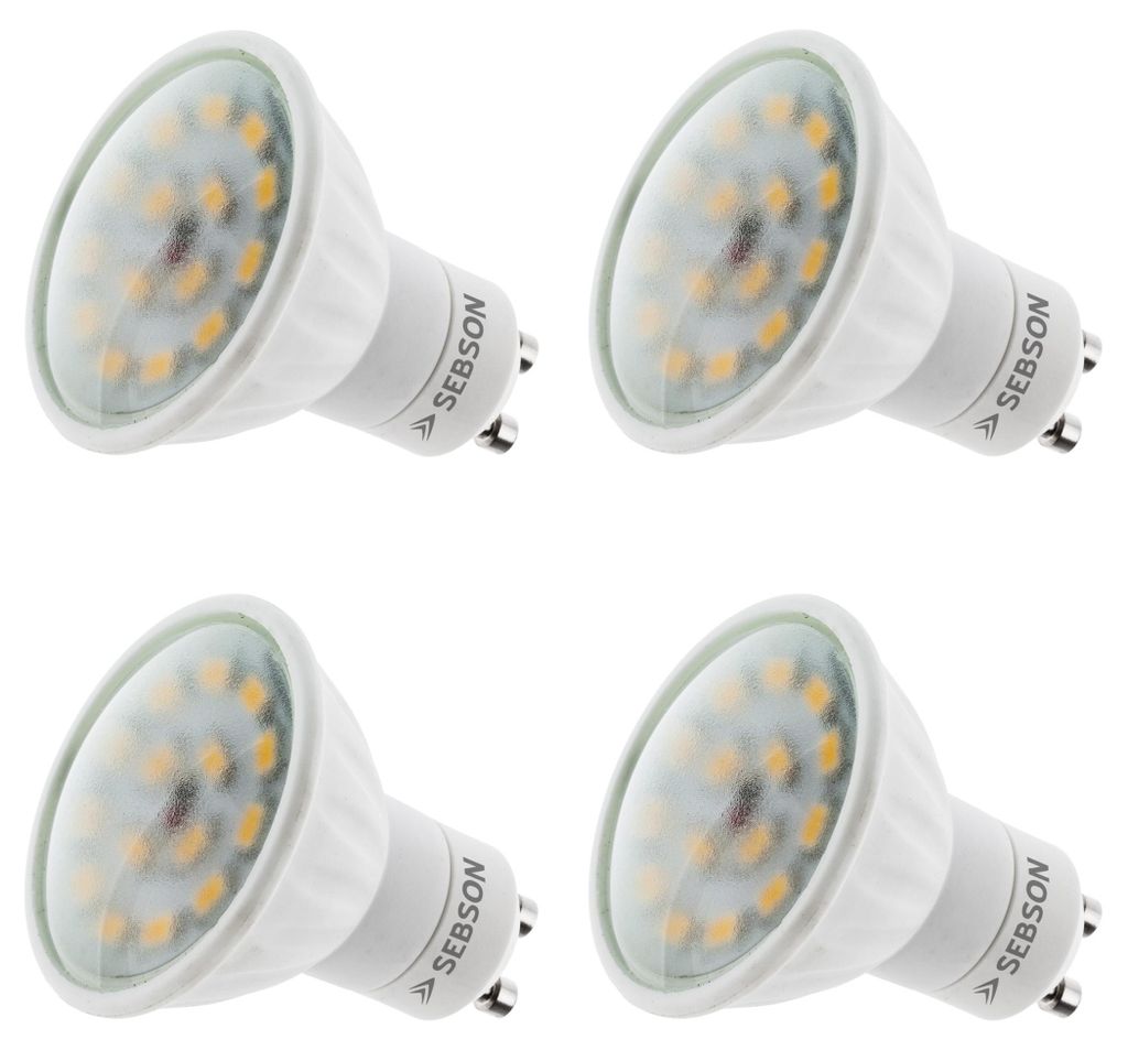LED Lampen GU10 5W - 4er Set Leuchtmittel warmweiss 3000K Produktbild 
