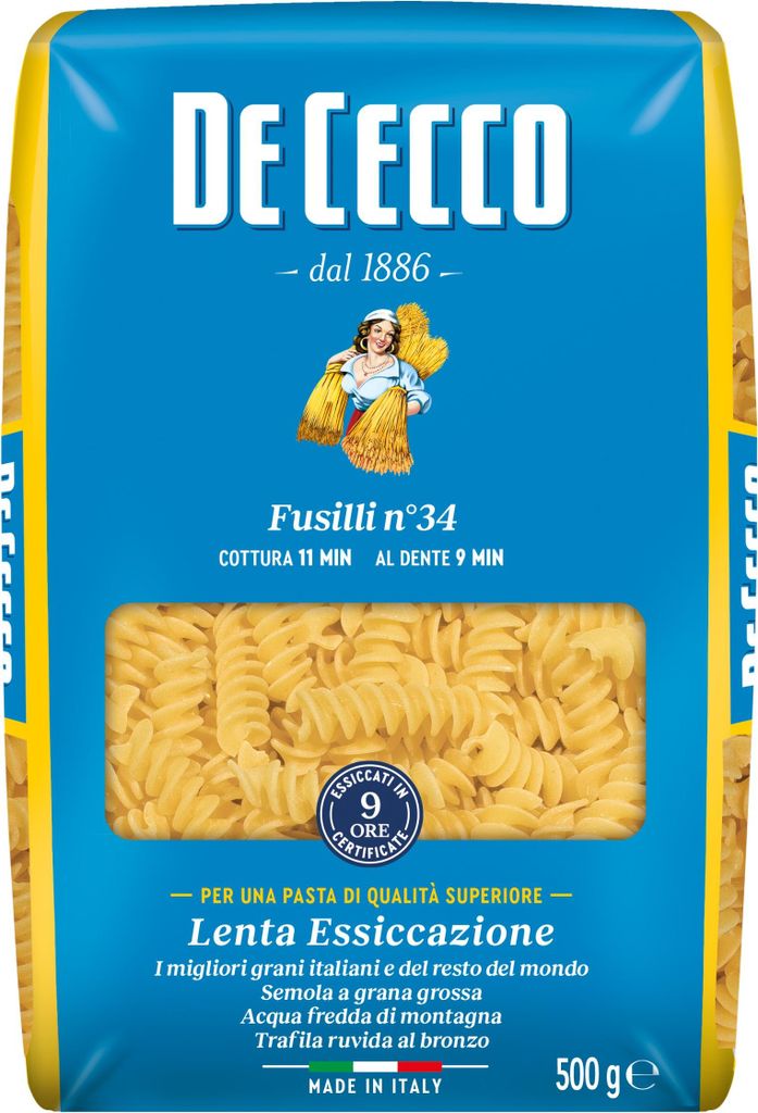 De Cecco Fusilli Nr. 34 - 500 gr. Produktbild 
