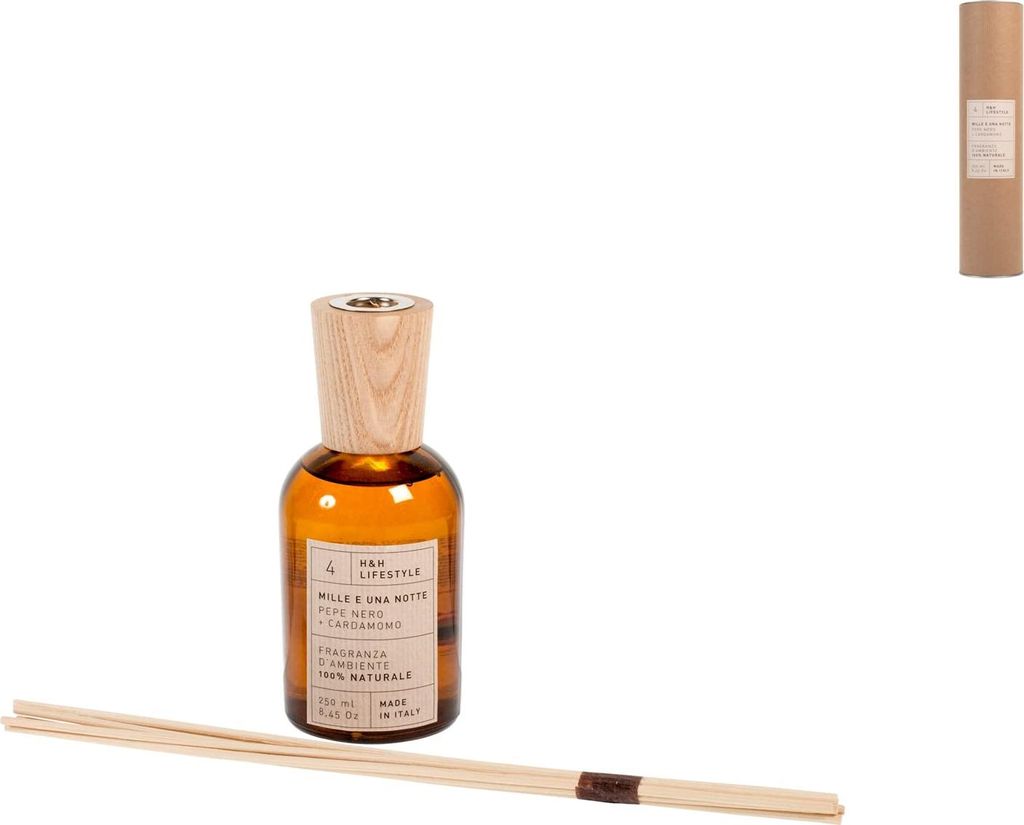 H&h Raumdiffusor Duft Tausendundeine Nacht in Glas und Holz 250 ml