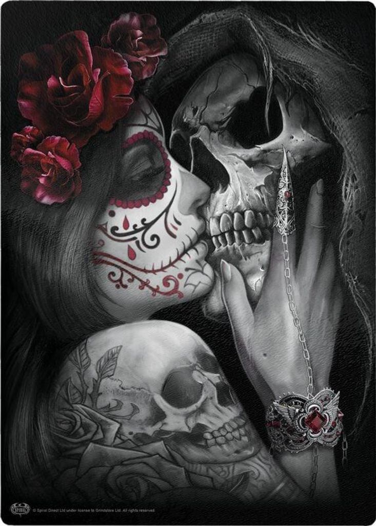 Spiral Schneidebrett Unisex Dead Kiss multicolor Gothic, Produktbild 