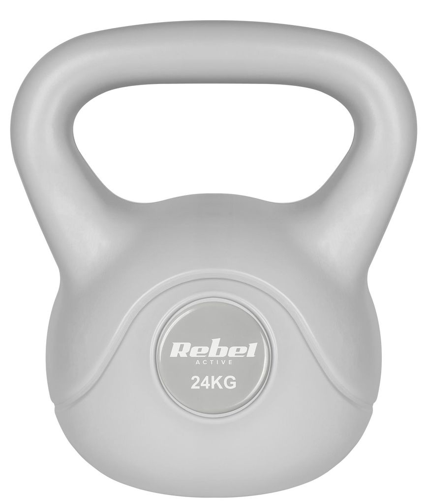 Kettlebell Rebel Active RBA-2322G-24 bituminös 24 kg Grau Produktbild 