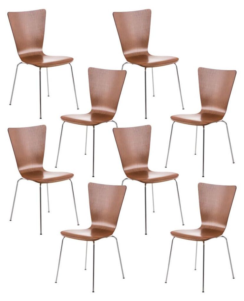 CLP 8er Set Besucherstuhl Aaron mit Holzsitz und Produktbild 