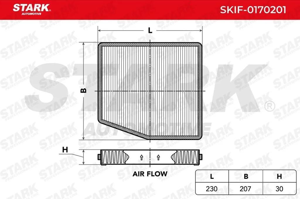 Filtre à pollen pour habitacle Fiat Punto et Doblo - STARK SKIF-0170201 OE