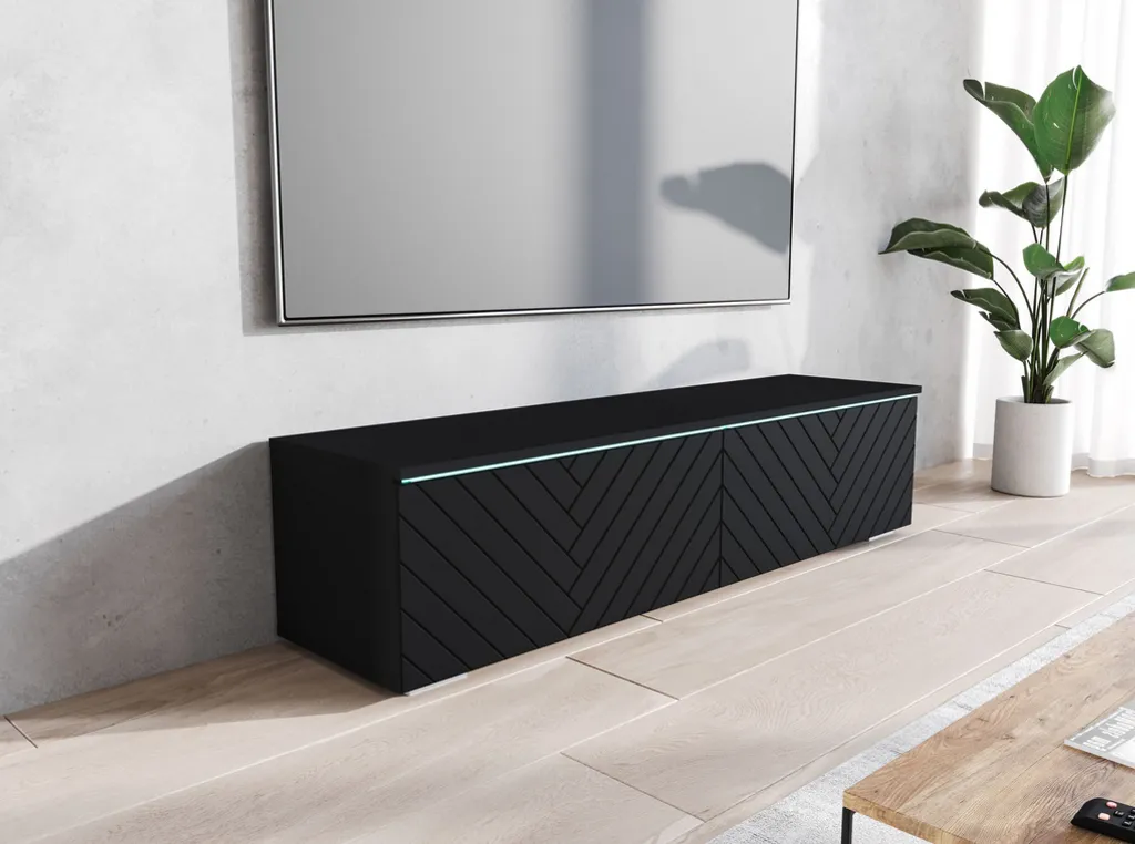 Meuble TV CERIEE 140 Graphite : Rangez tout avec Style et Design