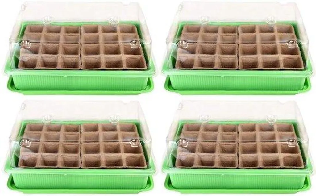 Kit de germination intérieur 96 pots, format 27x19x11 cm réutilisable