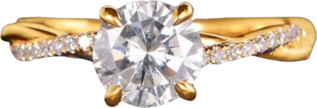 Elegante Frauen voller Strass eingelegter Zirkonia Fingerring Hochzeitsschmuck-Golden,US 8