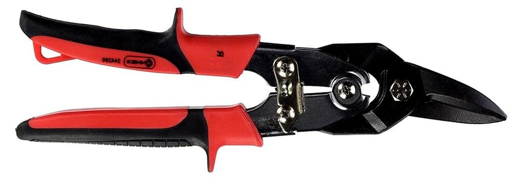 Gerade/rechts Blechschere, schwarz/rot, 260 mm