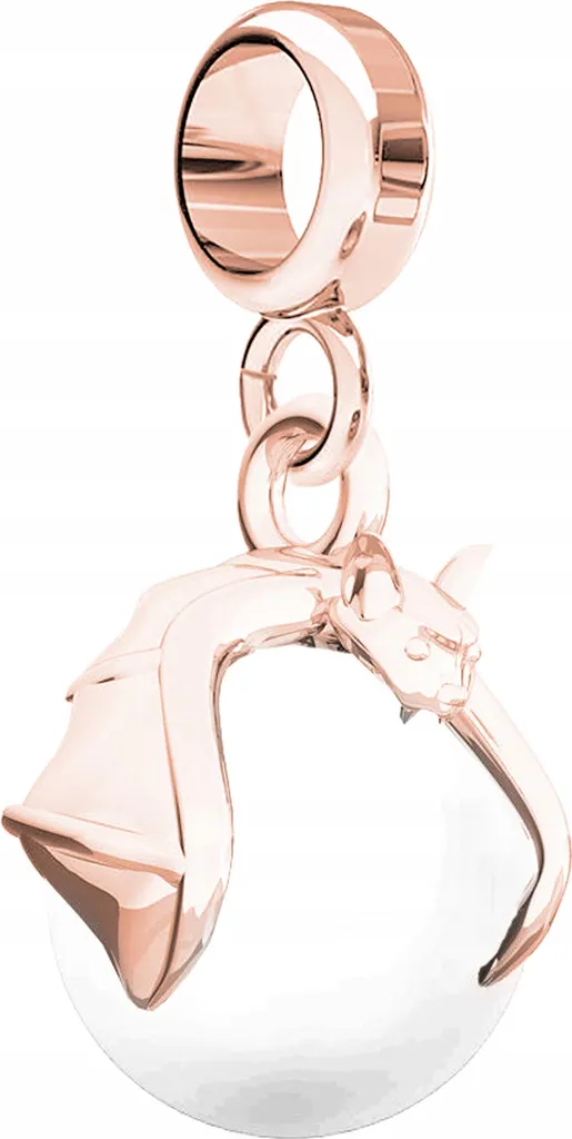 Charms placcati in oro con pipistrello Animale Pipistrello Perla Bianca 925 ARGENTO