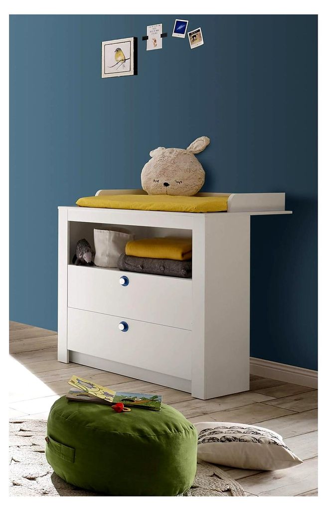 Wickeltisch Babymöbel Kommode Baby Wickelkommode Paula II Weiß