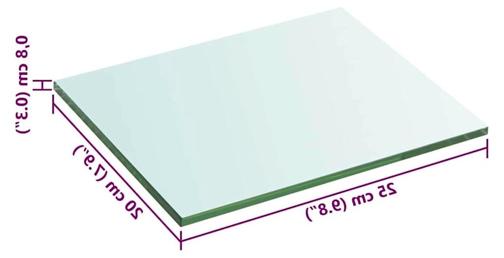 Transparente Glasplatte 20 x 25 cm, 8 mm Dicke, Tragfähigkeit bis 15 kg - Dekoration für Wohnungen und Geschäfte