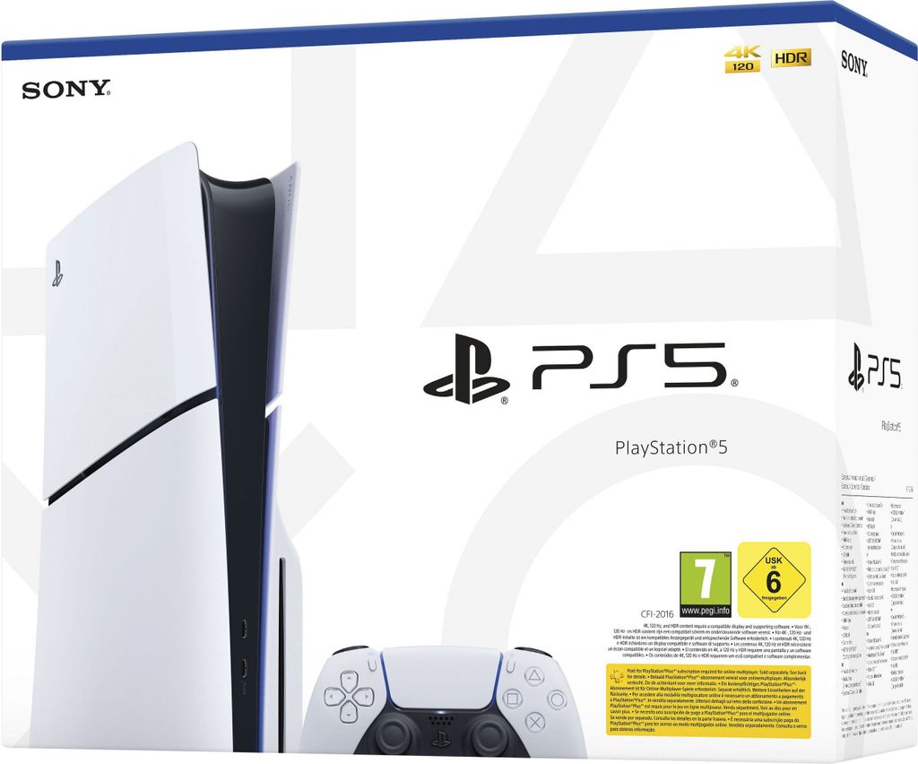 PlayStation - Play Station5（CFI-1000A01) Sony PlayStation 5 Slim, PlayStation 5, Czarny, Biały,