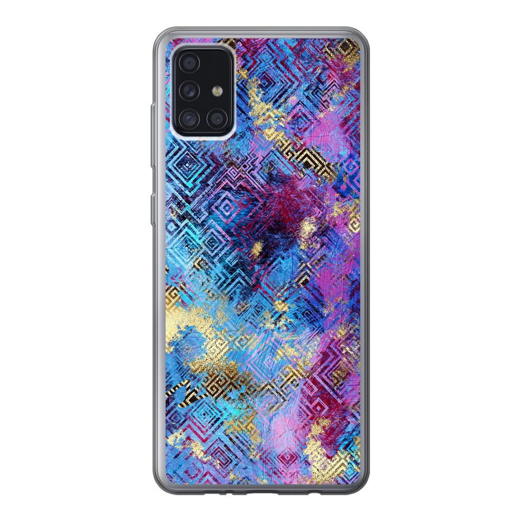 MuchoWow Handyhülle Schutzhülle Hülle für Samsung Galaxy A52 5G Marmor - Farbe - Geometrische Formen Silikon Softcase Handy Hülle - Umschlag