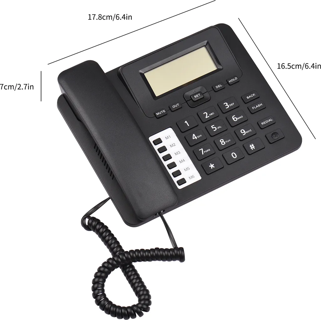 Téléphone filaire à haute qualité sonore et grand écran LCD pour hôtel