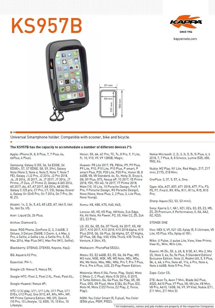 Tasche Für Gps / Smartphone Iphone X/8/7/6S/Plus, Samsung Produktbild 