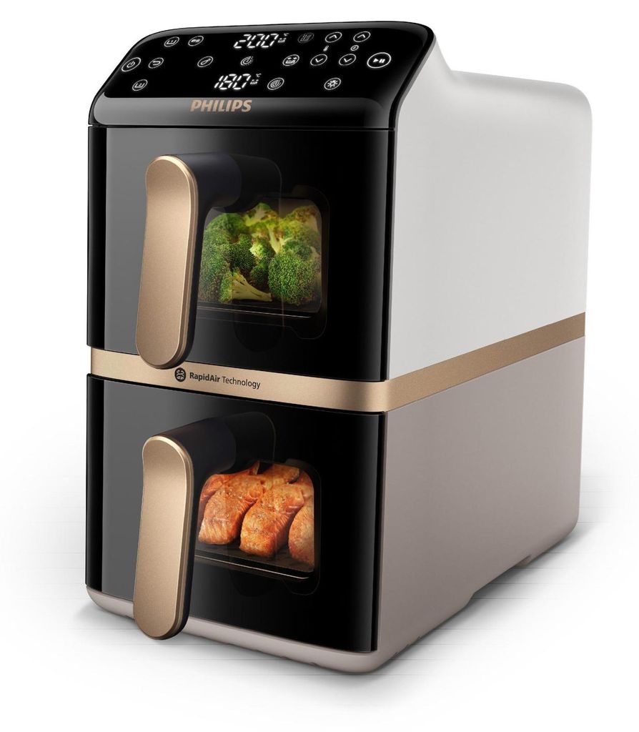 Philips Airfryer Heißluftfritteuse mit zwei vertikalen Produktbild 