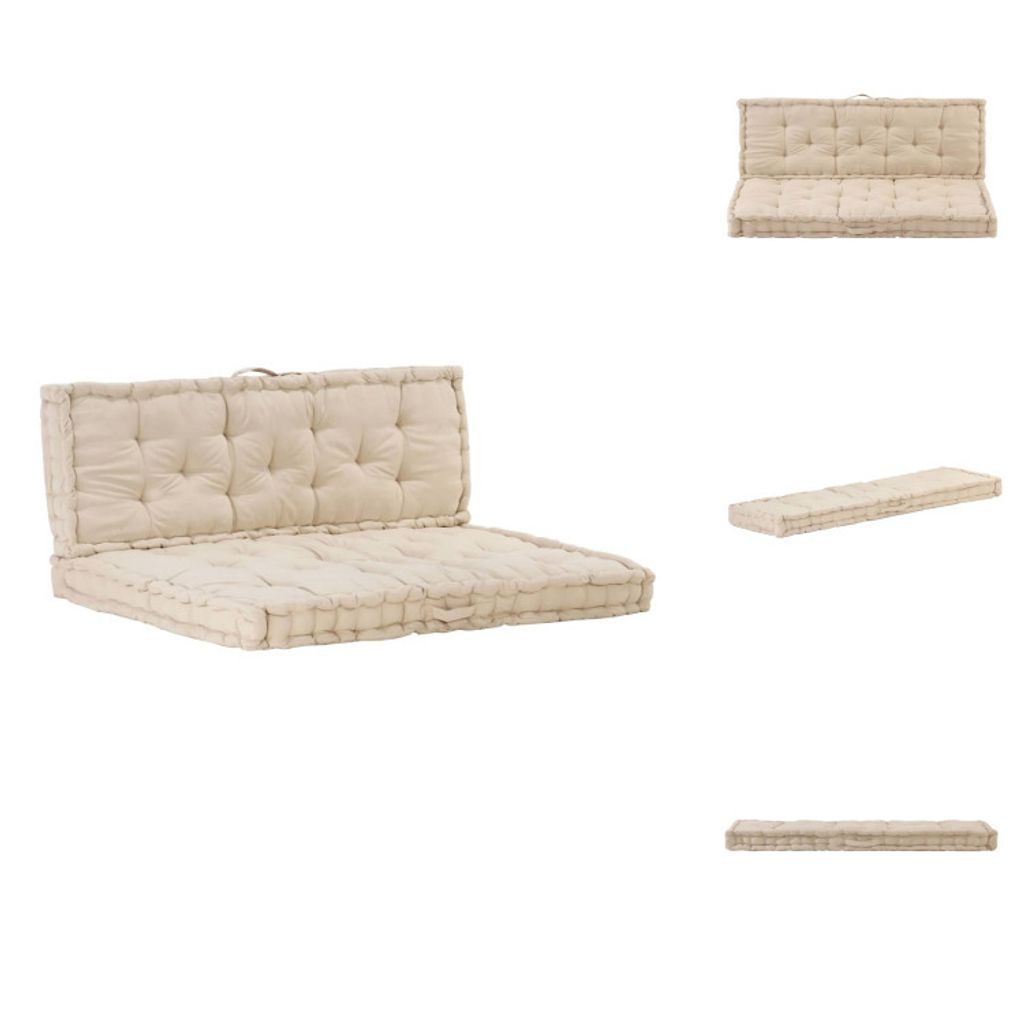 vidaXL Palettenauflagen 2 Stk. Baumwolle Beige - Sitzpolster