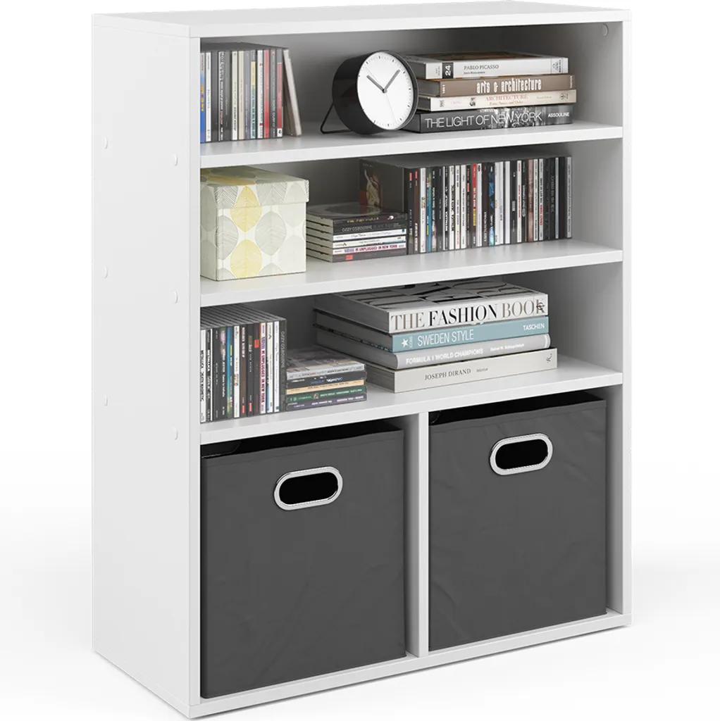 Bibliothèque compacte blanche 2 compartiments Vicco design moderne - 7