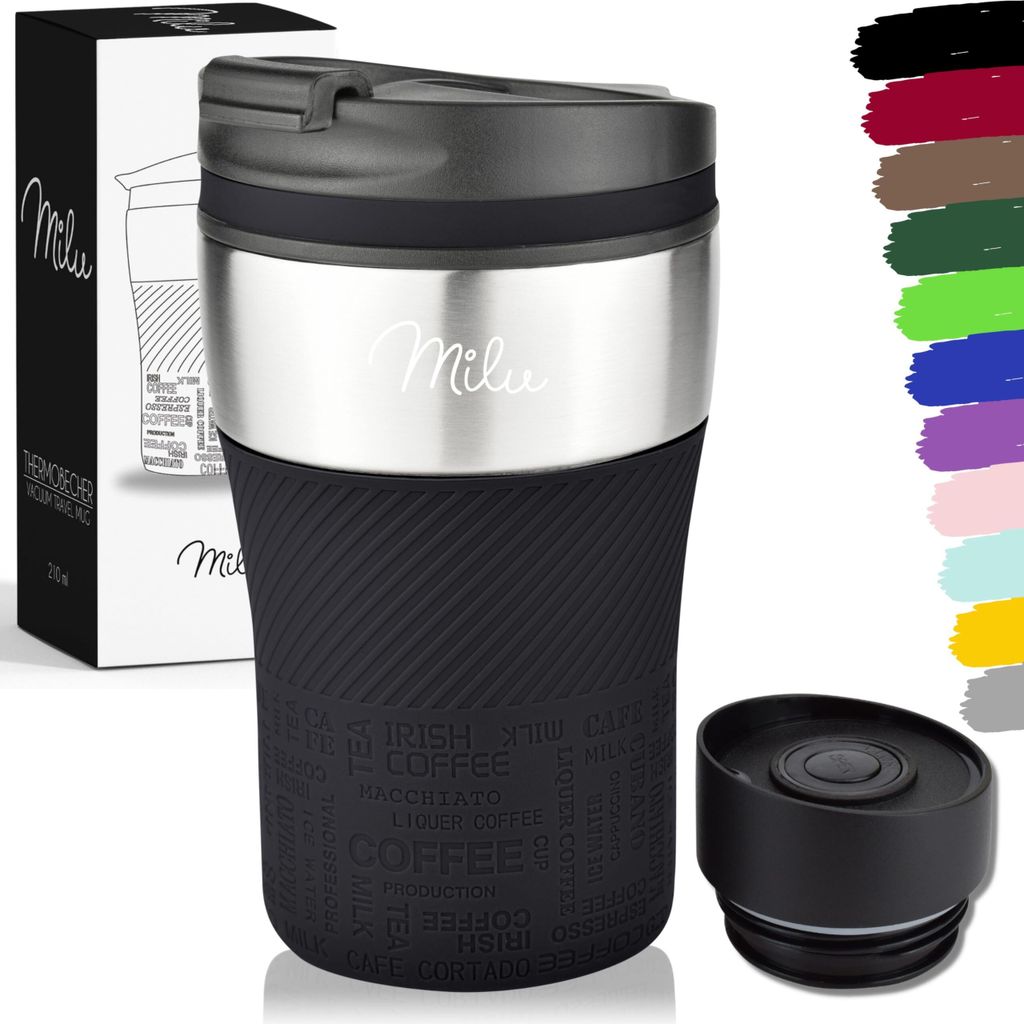 Milu Thermobecher Kaffee - 210ml - 100% Auslaufsicher – Produktbild 