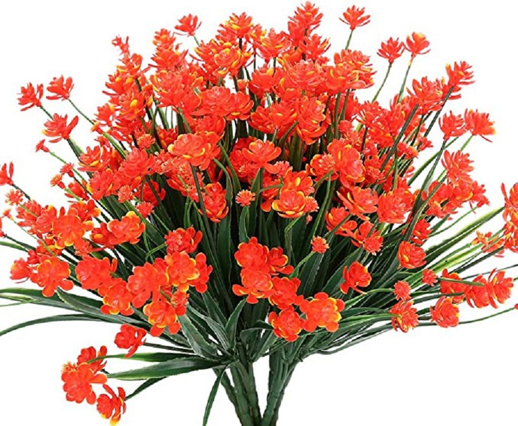 5pcs künstliche Blüten 7-tufe realistische antifade wetterresistente farbenfange dekorative dekorative mehrfarbige Frühlingsgras-Kamellien-Simul...