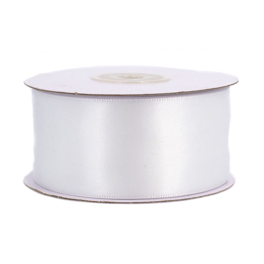 Doppelseitiges Satinband 38mm x 20m Rolle Weiß