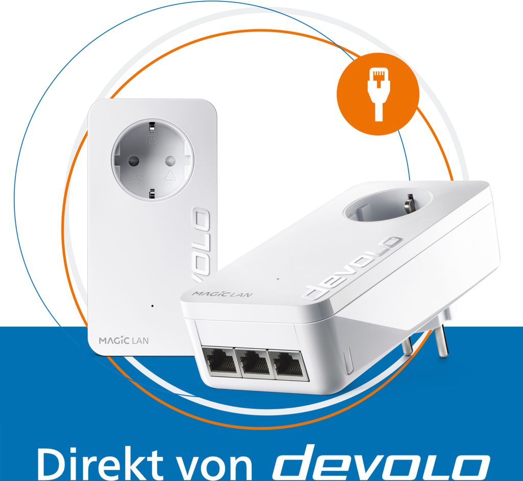 devolo Magic 2 LAN triple Powerline 3x Gigabit LAN Port 2x Adapter