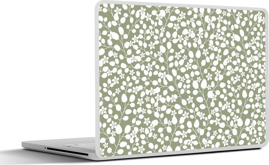 MuchoWow Laptop Aufkleber Sticker Cover Blumen - Muster - Pflanzen 32.5x23.5 cm - Sticker für Laptop - Selbstklebend