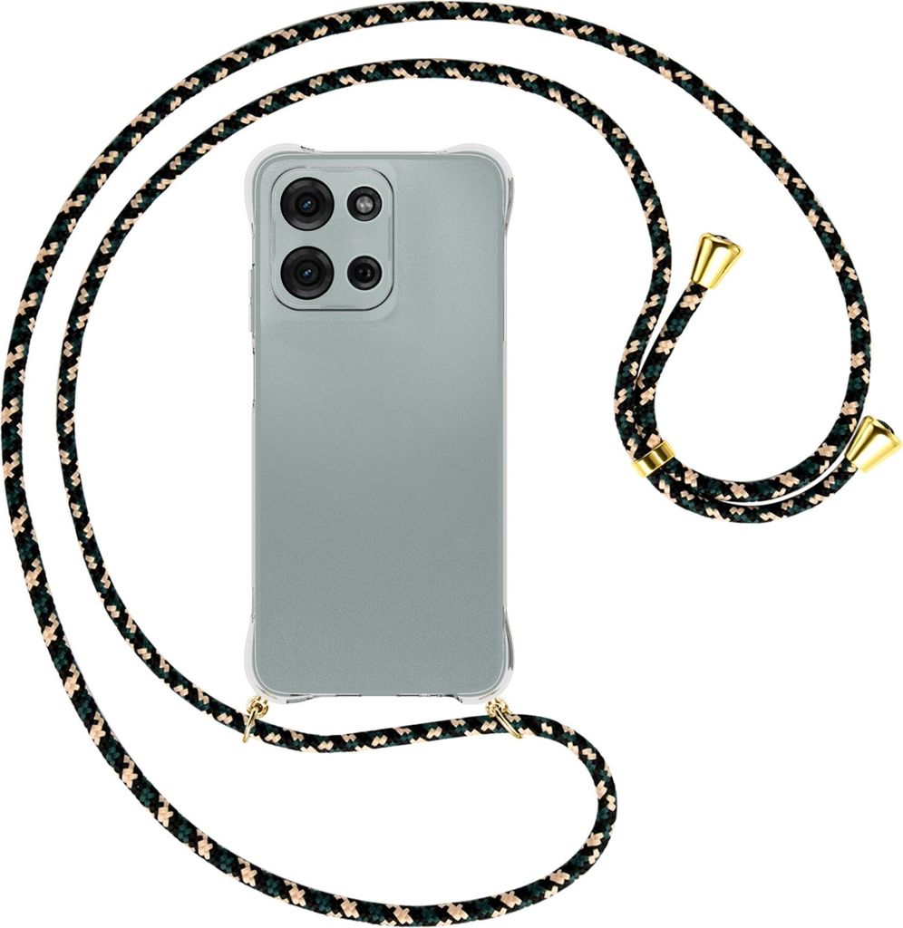 Handykette Backcover-Schutzhülle mit Band (Metall goldfarben) für Motorola Moto G Play 4G (2025) - camouflage