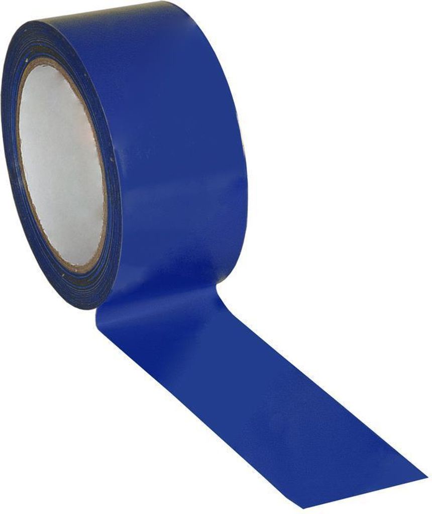 Extra stabiles Bodenmarkierungsband, für Innenbereiche, befahrbar, aus 0,5mm starkem PVC, Blau, Verpackungseinheit: 1 ROL
