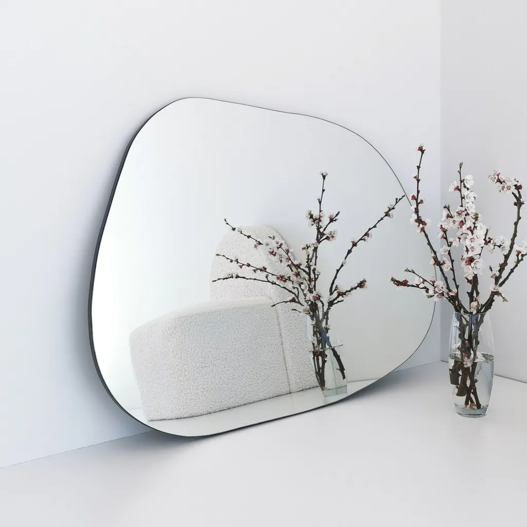 Miroir Mural Forme Libre Amorphous 70x90cm Cadre MDF Skye Decor Design - 5