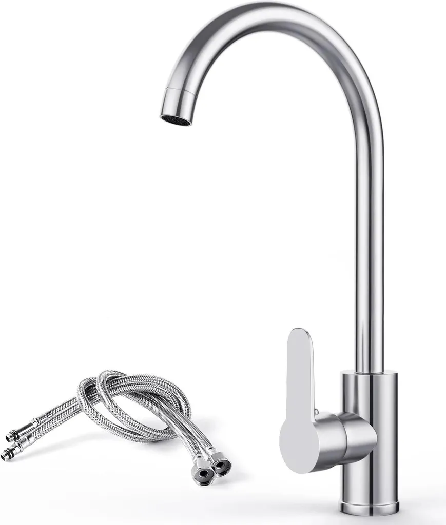 Rubinetto Miscelatore Verde Parete G3/8 Bocca Girevole Cucina Bagno