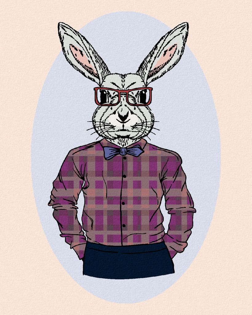 Zuty - Malen nach Zahlen - HIPSTER KANINCHEN, 40x50 cm, ohne Keilrahmen