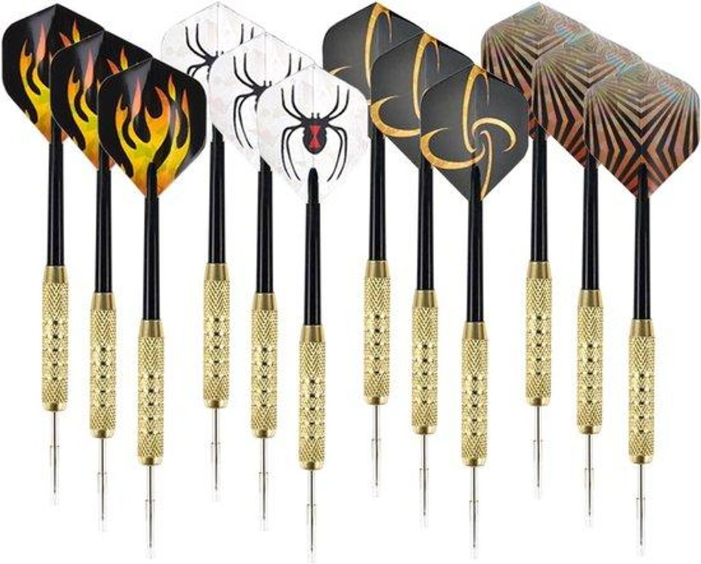 Dartpijlen mit Stahlspitzen - 12er Set - für Dartspieler