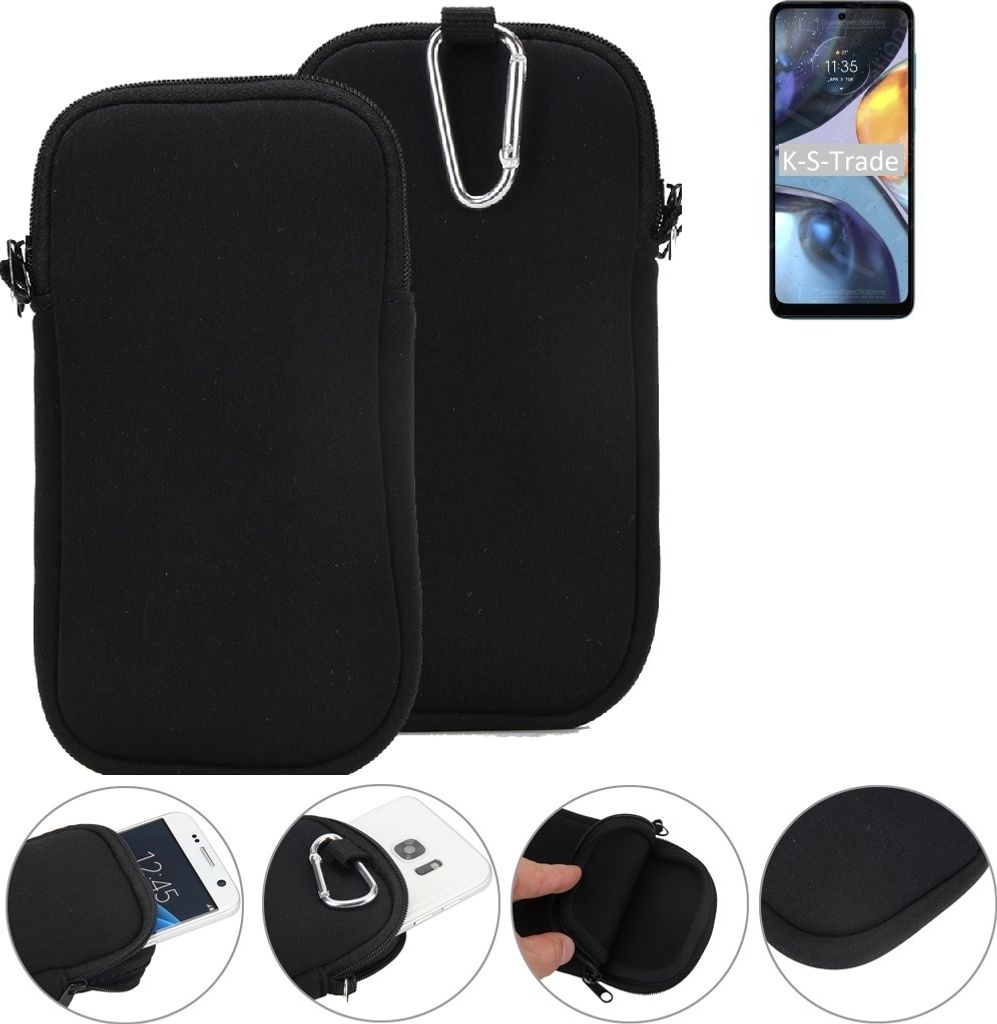 K-S-Trade Neopren-Hülle Handyhülle kompatibel mit Motorola Moto G22 Schutzhülle Neoprenhülle Sleeve Schutz-Hülle Gürtel Tasche Case Holster